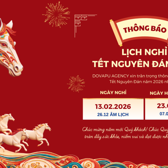 Dovapu Agency thông báo lịch nghỉ Tết Nguyên Đán Bính Ngọ 2026